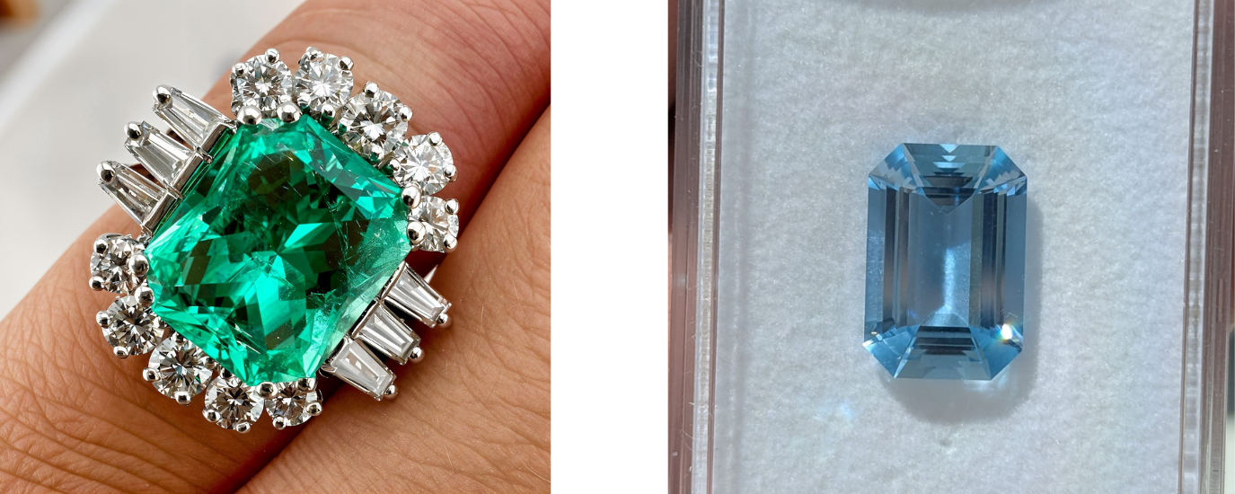 barevný rozdíl mezi smaragdem a akvamarínem